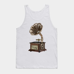 Turntable cartoon illustration Tank Top